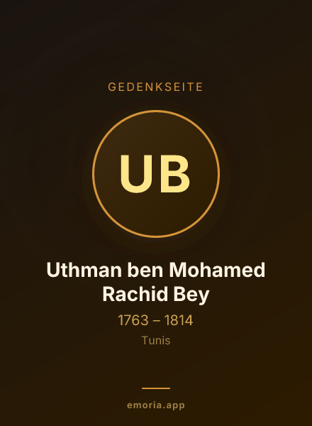 Gedenkportrait von Uthman ben Mohamed Rachid Bey