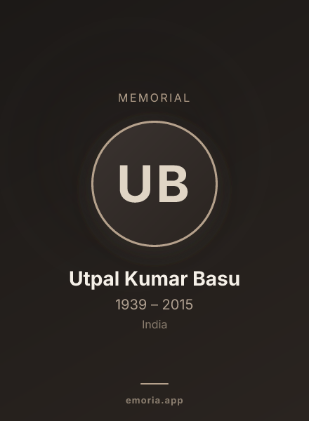 Memorial portrait of Utpal Kumar Basu