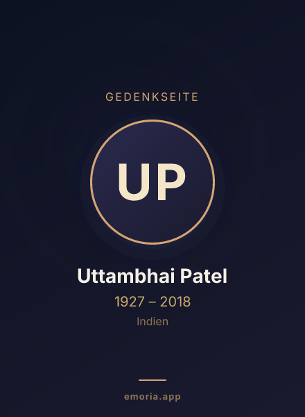 Gedenkportrait von Uttambhai Patel