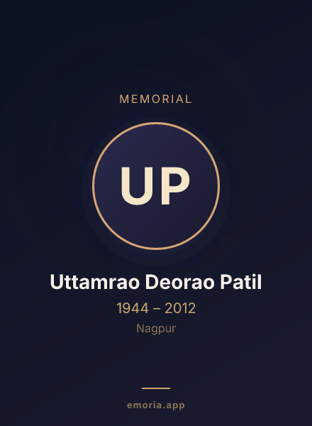 Memorial portrait of Uttamrao Deorao Patil