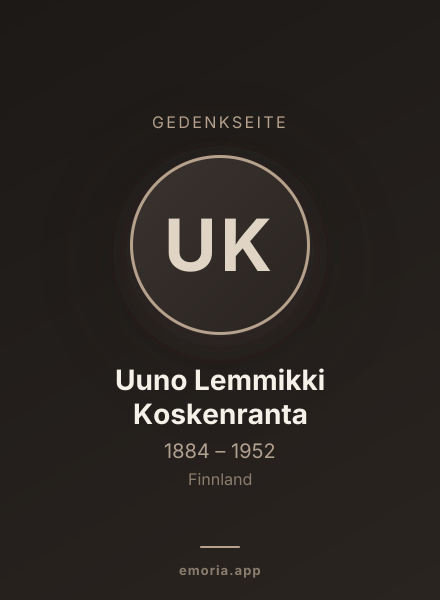Gedenkportrait von Uuno Lemmikki Koskenranta