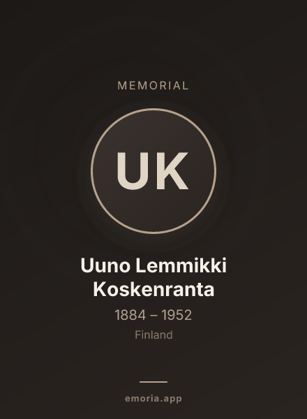 Memorial portrait of Uuno Lemmikki Koskenranta