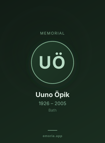 Memorial portrait of Uuno Öpik