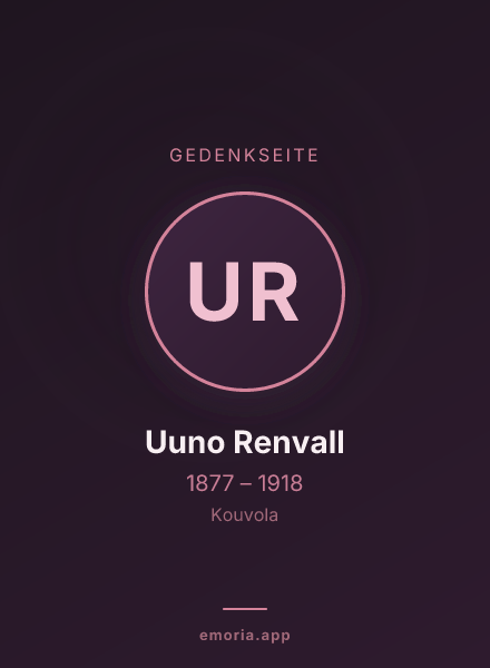 Gedenkportrait von Uuno Renvall