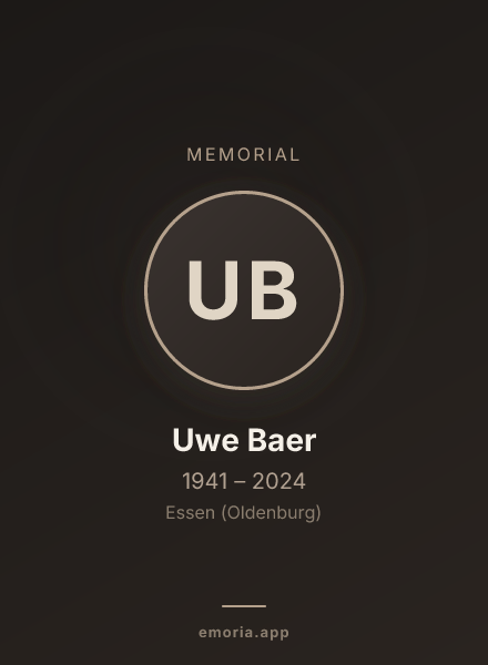 Memorial portrait of Uwe Baer