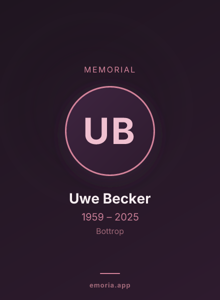 Memorial portrait of Uwe Becker