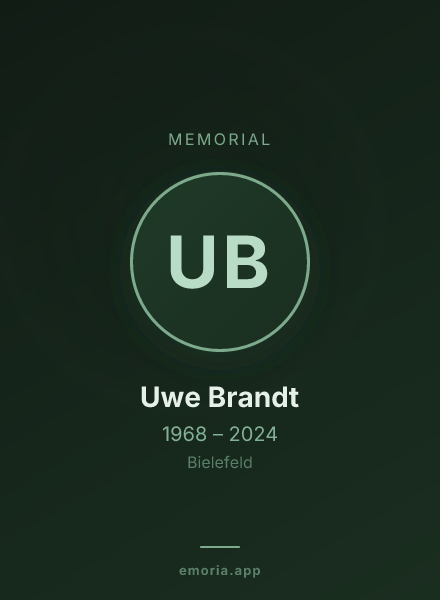 Memorial portrait of Uwe Brandt