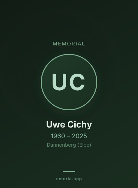 Memorial portrait of Uwe Cichy