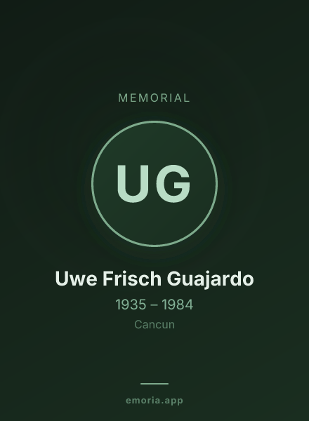 Memorial portrait of Uwe Frisch Guajardo