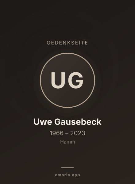 Gedenkportrait von Uwe Gausebeck
