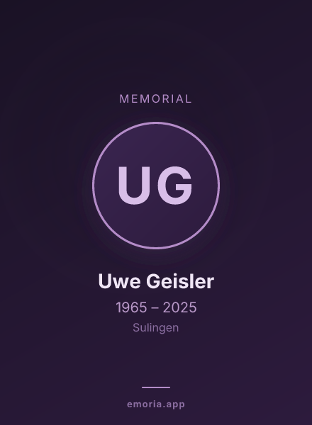 Memorial portrait of Uwe Geisler