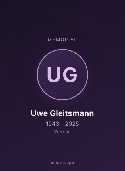 Memorial portrait of Uwe Gleitsmann