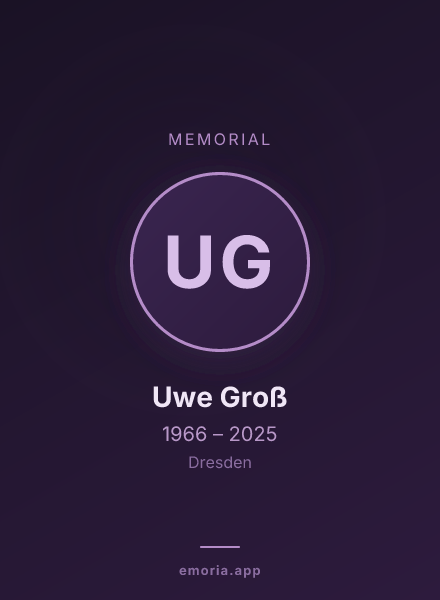 Memorial portrait of Uwe Groß