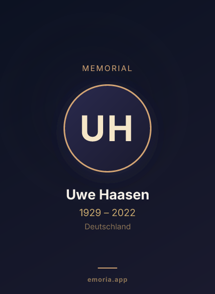 Memorial portrait of Uwe Haasen