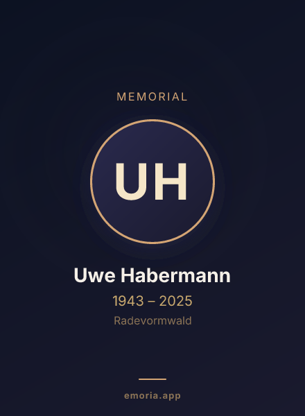 Memorial portrait of Uwe Habermann