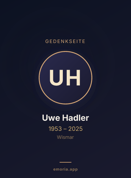 Gedenkportrait von Uwe Hadler