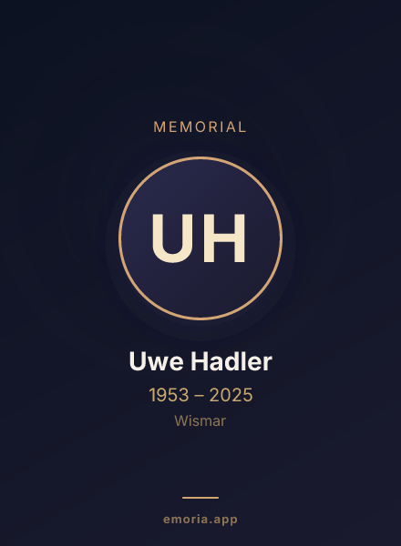 Memorial portrait of Uwe Hadler