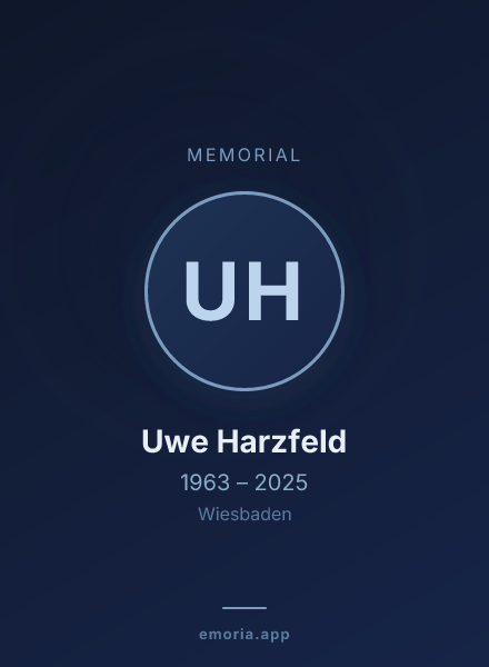 Memorial portrait of Uwe Harzfeld