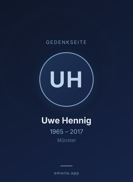 Gedenkportrait von Uwe Hennig