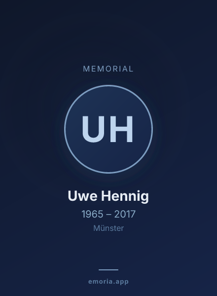 Memorial portrait of Uwe Hennig