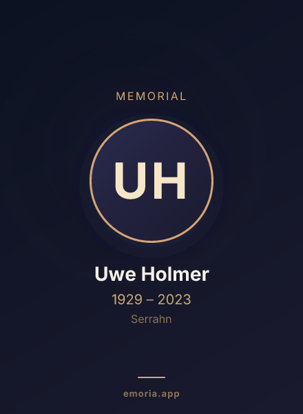 Memorial portrait of Uwe Holmer