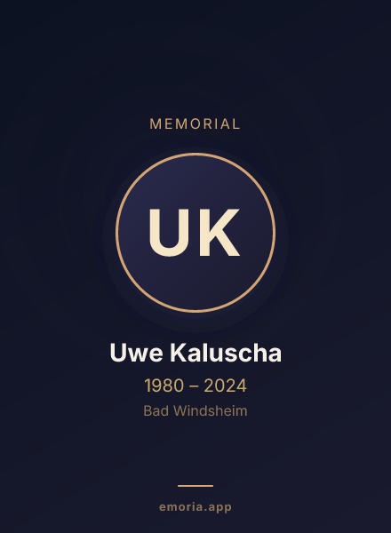 Memorial portrait of Uwe Kaluscha