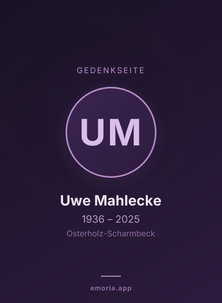 Gedenkportrait von Uwe Mahlecke