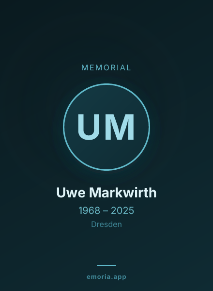 Memorial portrait of Uwe Markwirth