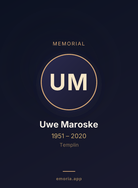 Memorial portrait of Uwe Maroske