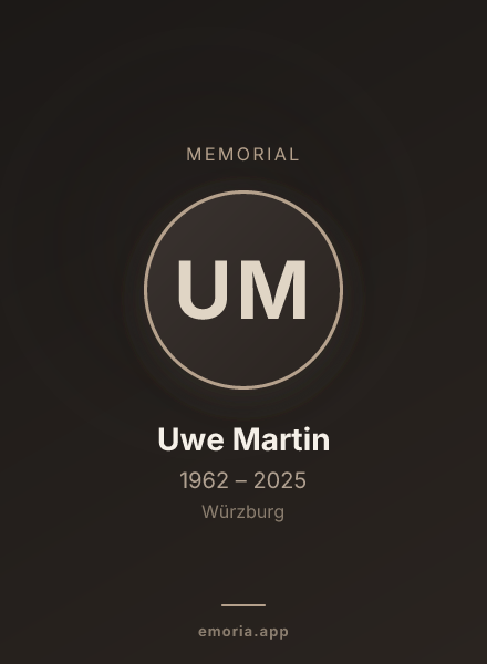 Memorial portrait of Uwe Martin
