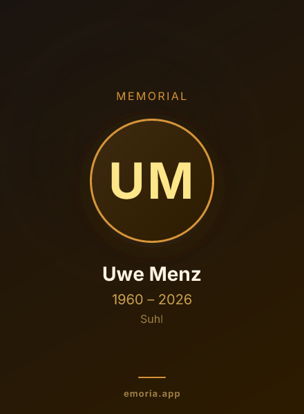 Memorial portrait of Uwe Menz