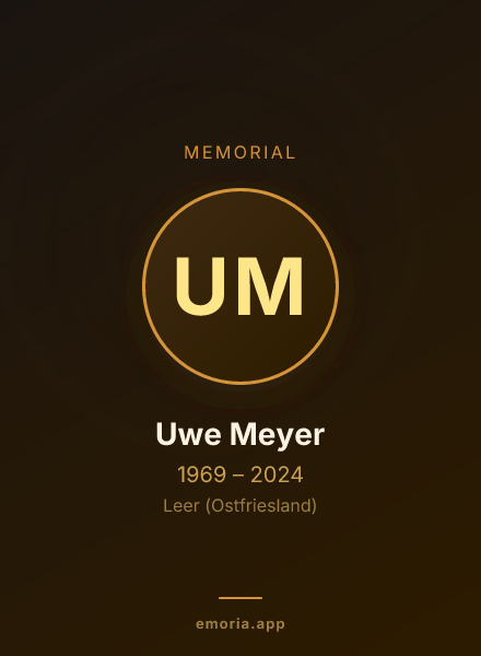 Memorial portrait of Uwe Meyer