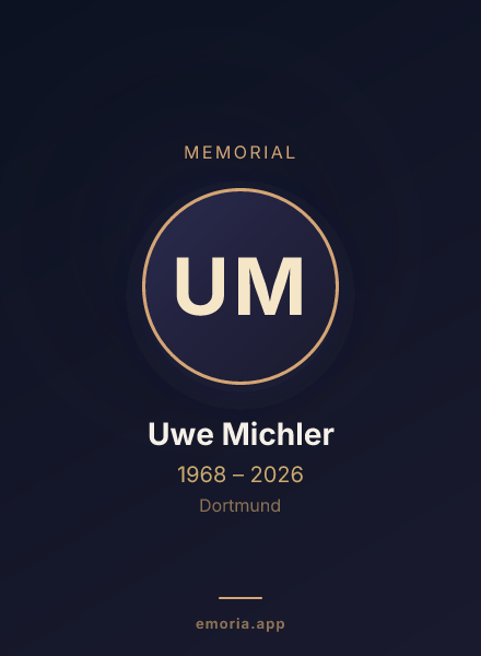 Memorial portrait of Uwe Michler