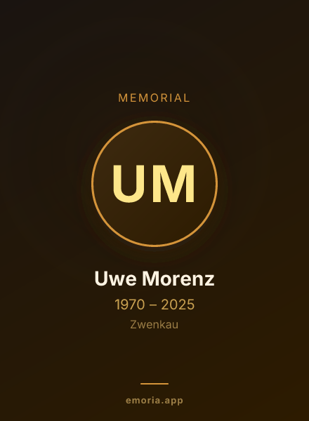 Memorial portrait of Uwe Morenz