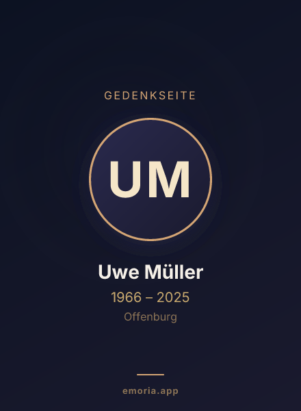Gedenkportrait von Uwe Müller