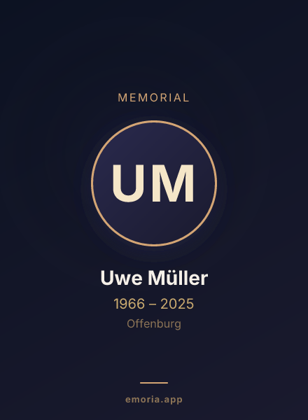 Memorial portrait of Uwe Müller