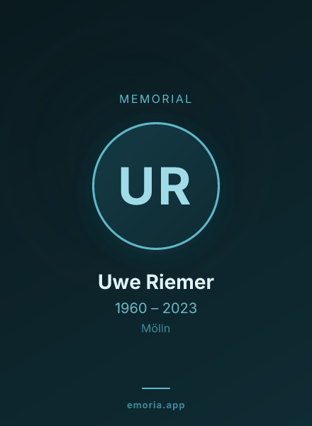 Memorial portrait of Uwe Riemer