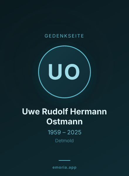 Gedenkportrait von Uwe Rudolf Hermann Ostmann
