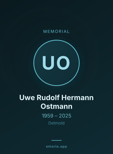 Memorial portrait of Uwe Rudolf Hermann Ostmann