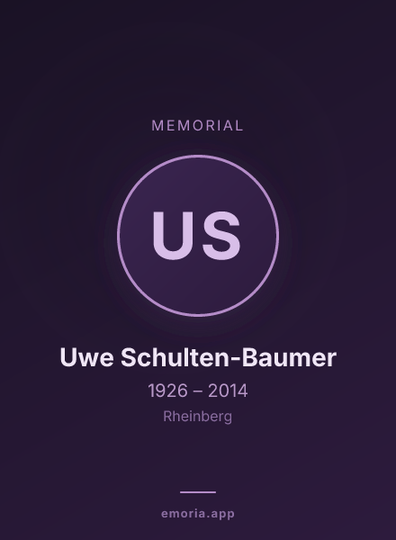 Memorial portrait of Uwe Schulten-Baumer