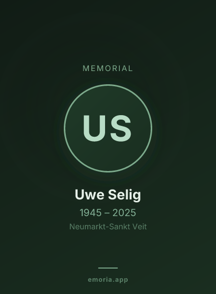 Memorial portrait of Uwe Selig