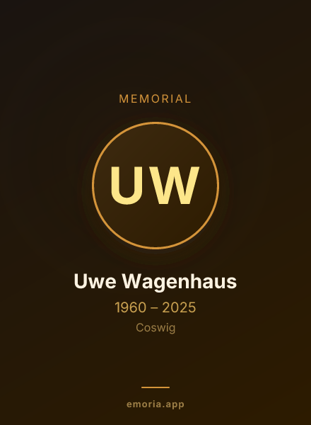 Memorial portrait of Uwe Wagenhaus