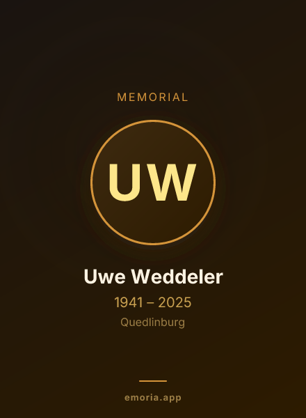 Memorial portrait of Uwe Weddeler