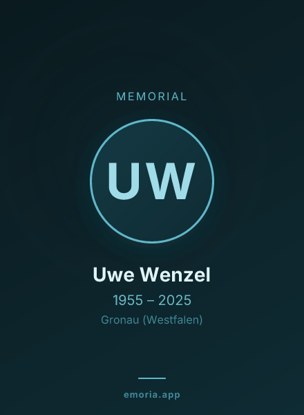 Memorial portrait of Uwe Wenzel
