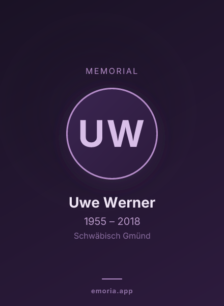 Memorial portrait of Uwe Werner