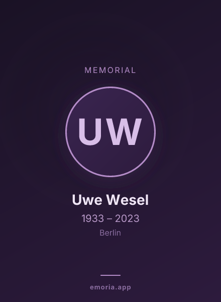 Memorial portrait of Uwe Wesel