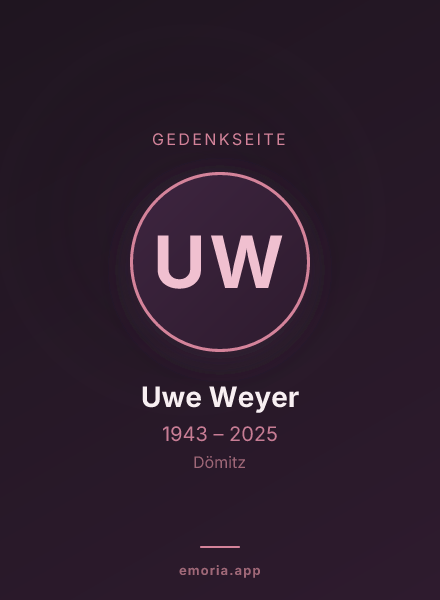 Gedenkportrait von Uwe Weyer
