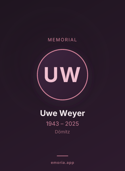 Memorial portrait of Uwe Weyer
