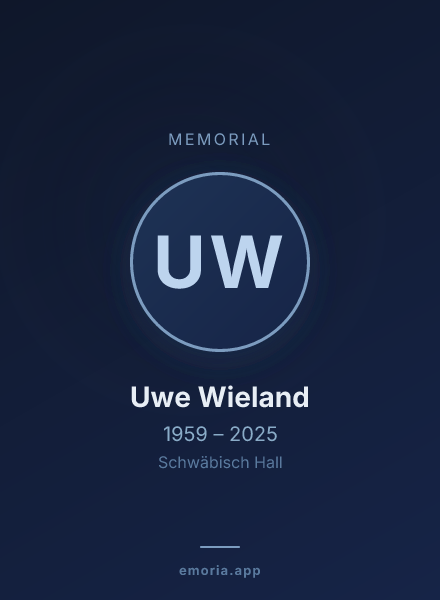 Memorial portrait of Uwe Wieland