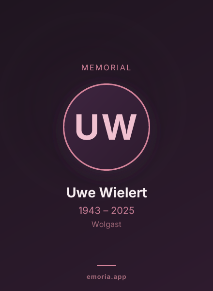 Memorial portrait of Uwe Wielert